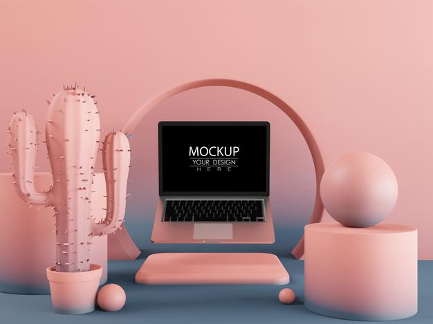Blank Screen Laptop Computer Mockup Psd