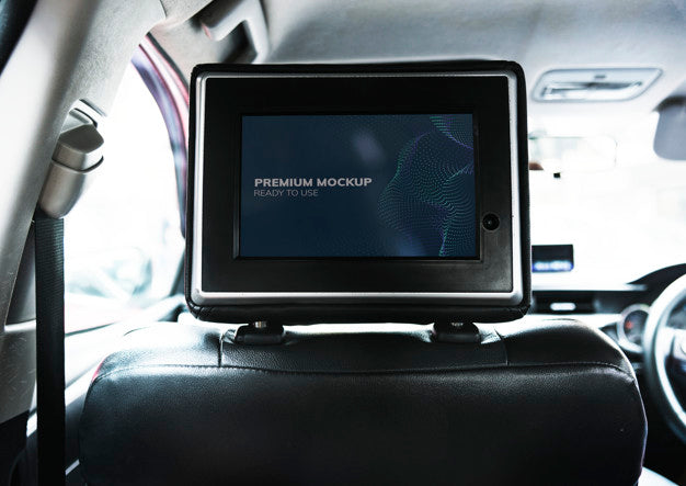 Blank Screen Rear Seat On The Car Psd
