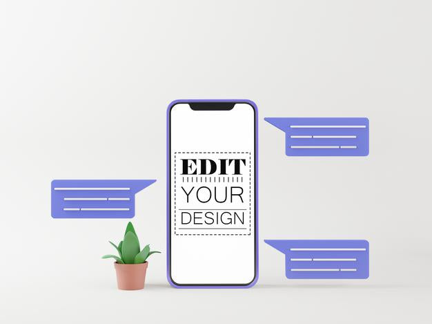 Blank Screen Smart Phone Computer Mockup For Mobile App Psd