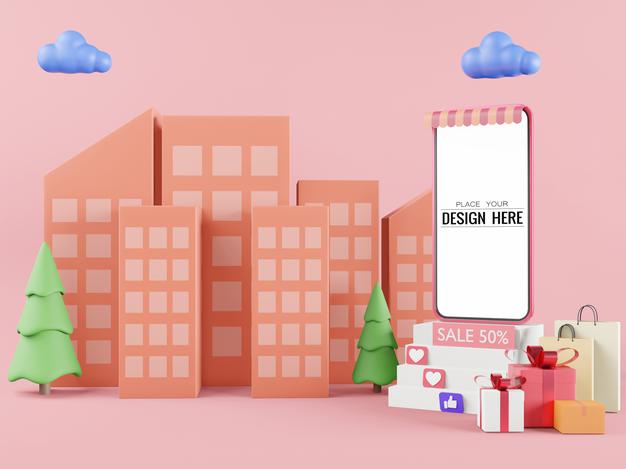 Blank Screen Smart Phone Computer Mockup For Sales Psd