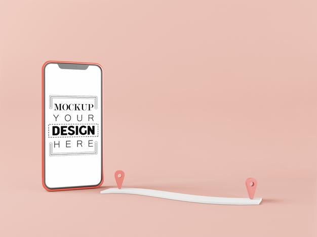Blank Screen Smart Phone Computer Mockup. Gps Concept Psd
