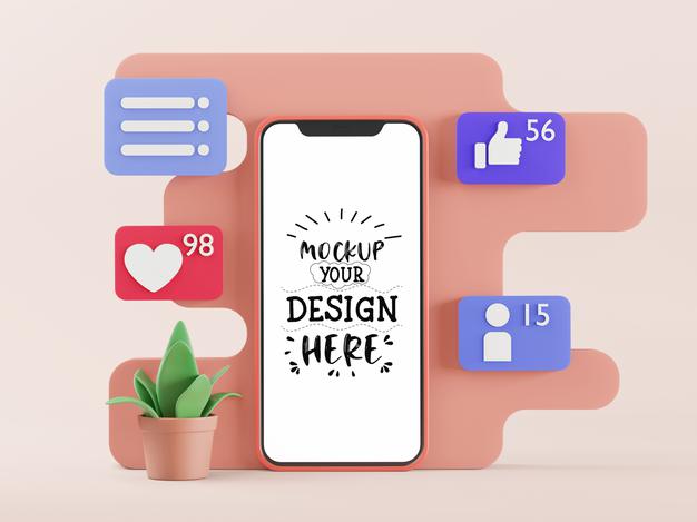 Blank Screen Smart Phone Computer Mockup Psd