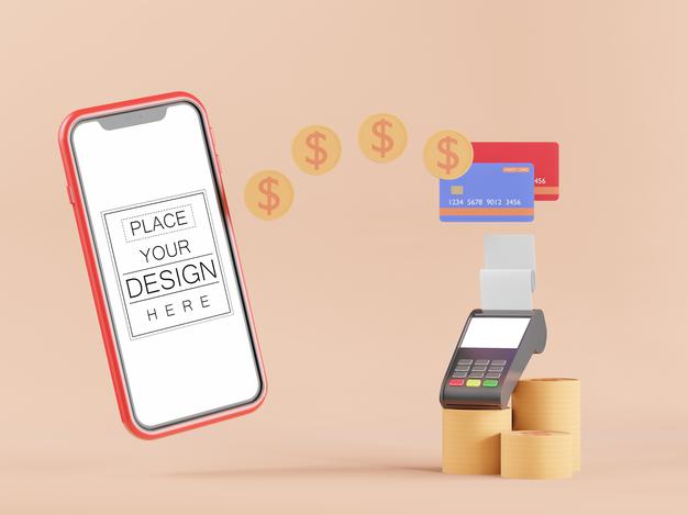 Blank Screen Smart Phone Computer With Element Psd Mockup Psd