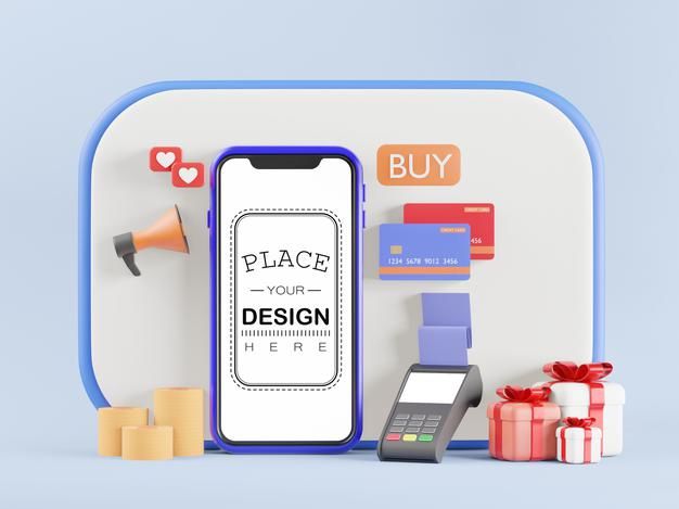 Blank Screen Smart Phone Computer With Element Psd Mockup Psd