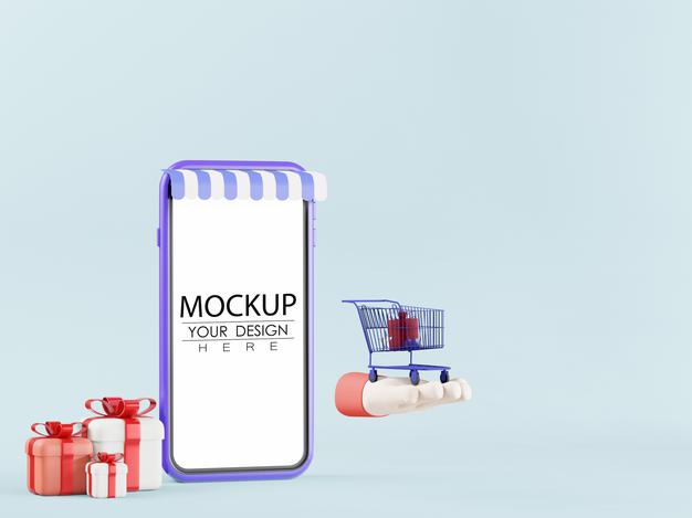 Blank Screen Smart Phone Computer With Element Psd Mockup Psd