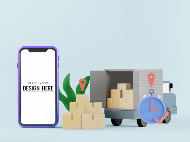 Blank Screen Smart Phone Computer With Element Psd Mockup Psd
