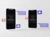 Blank Screen Smart Phone Mockups With Chats On Social Media Psd