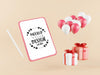 Blank Screen Tablet Mockup With Gift Boxes Psd