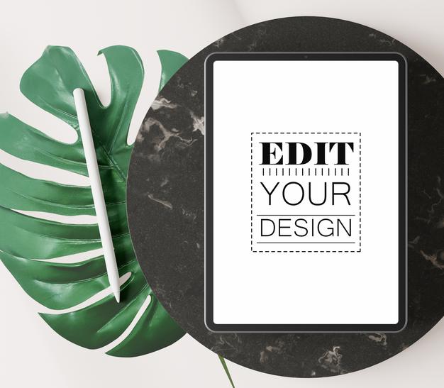 Blank Screen Tablet With Element Psd Mockup Psd