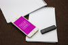 Blank Spiral Notepad With Smartphone And Flash Drive Psd