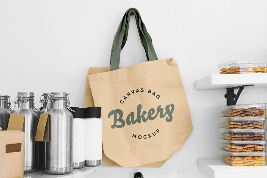 Blank Tote Canvas Bag Mockup