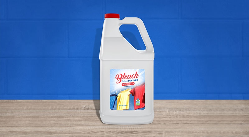 Bleach / Fabric Softener White Plastic Bottle Mockup Psd