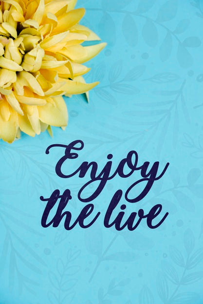 Blooming Flowers Beside Positive Message Psd