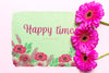 Blooming Flowers Happy Time Mock-Up Psd