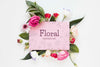 Blooming Flowers With Greeting Card Psd
