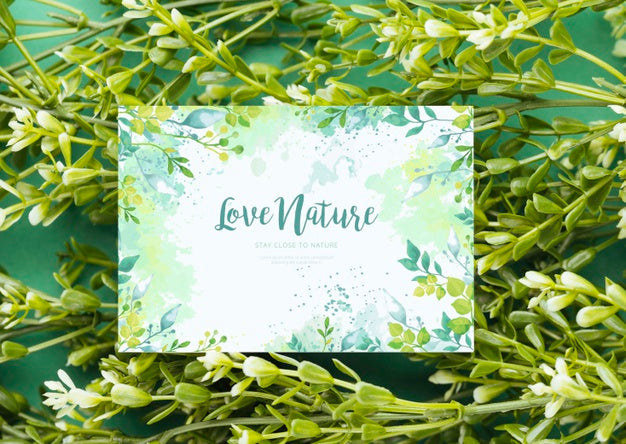 Blooming Flowers With Greeting Card Psd