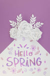 Blooming Paper Flowers Ornament Psd