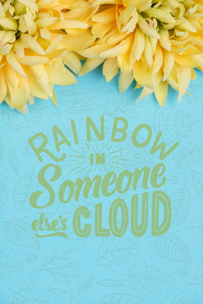 Blossom Flowers And Motivational Message Psd