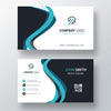 Blue Abstract Shape Business Card Template Psd