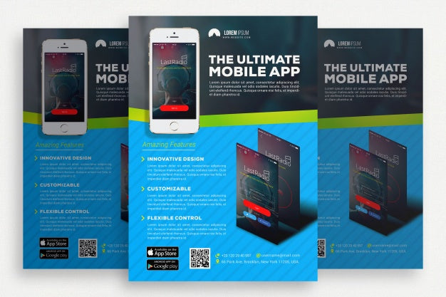 Blue And Black Business Brochure Psd