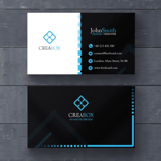 Blue And Black Geometric Card Psd
