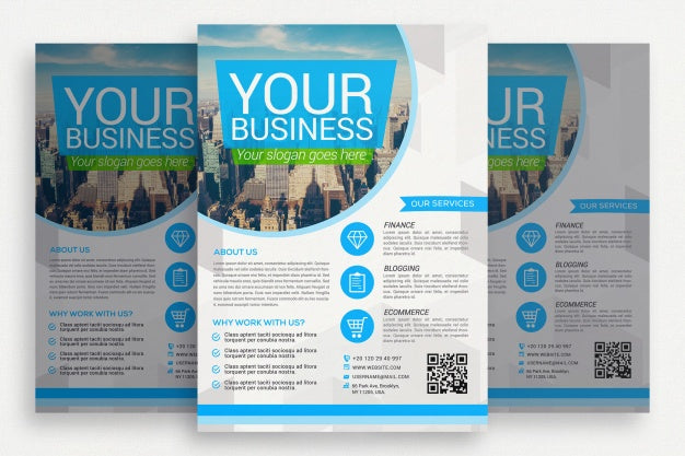 Blue And White Business Brochure Psd