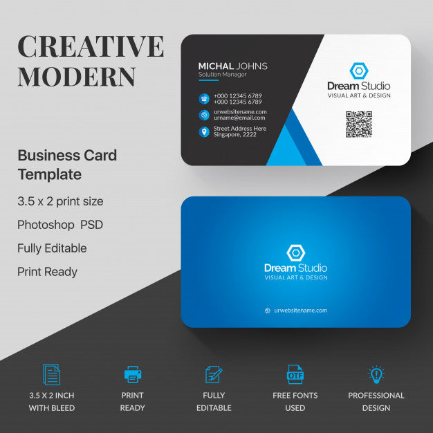 Blue And White Business Card Psd