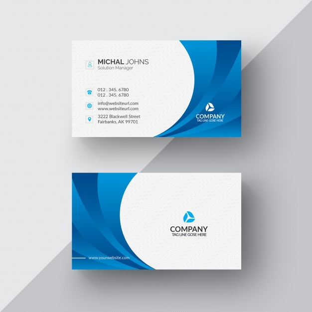 Blue And White Business Card Psd