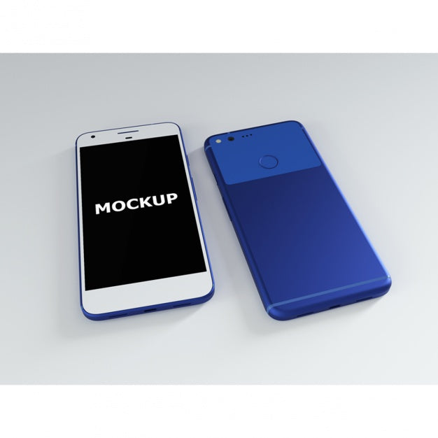Blue And White Smartphone Mockup Psd