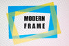 Blue And Yellow Modern Frames Mock-Up Psd