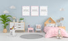 Blue Child Bedroom Interior With Frame Mockup Psd
