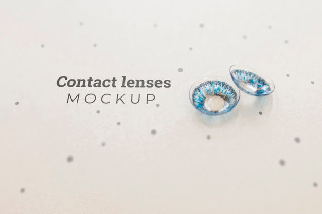 Blue Contact Lenses Mock-Up Psd