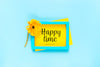 Blue Frame With Yellow Daisy Psd