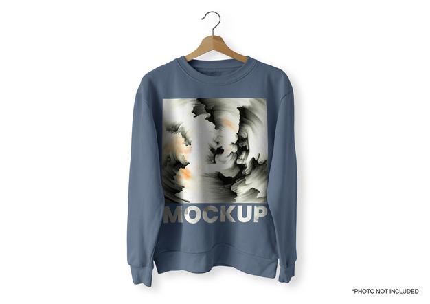Blue Front Sweater Mockup Psd