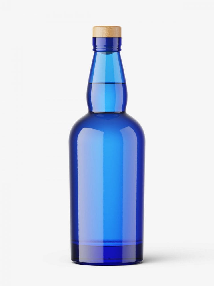 Blue Gin Bottle Mockup