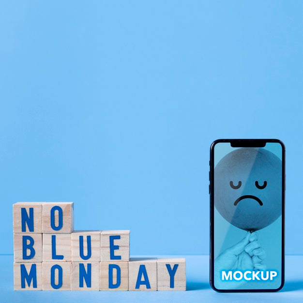 Blue Monday Concept With Mock-Up Psd