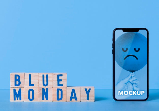 Blue Monday Concept With Mock-Up Psd