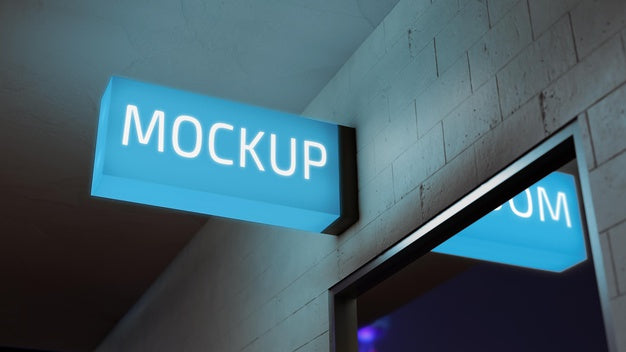 Blue Night Business Sign Psd