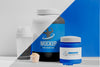 Blue Set Of Fitness Protein Powder And Pills Psd