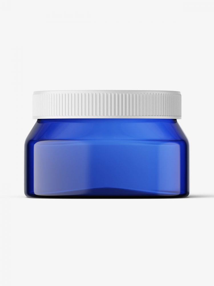 Blue Square Base Jar Mockup / 6Oz