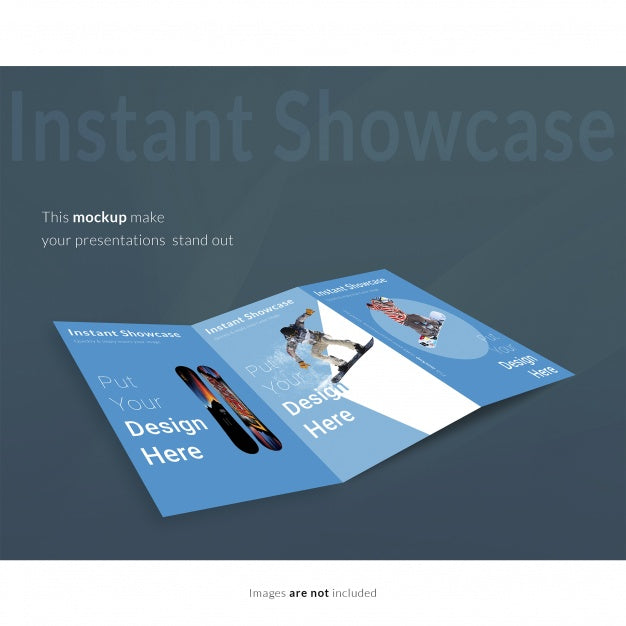 Blue Trifold Mock Up Psd