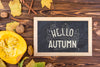 Board With Chalk Message For Autumn Season Psd