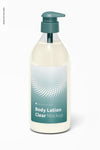 Body Lotion Clear Bottle Mockup, Front View Psd