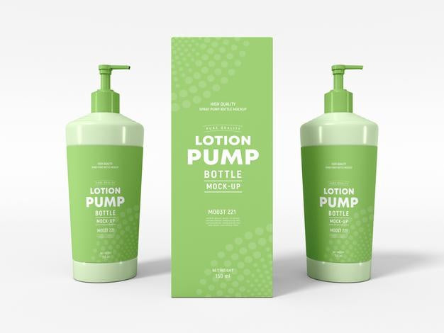 Body Lotion Pump Bottle Packaging Mockup Psd