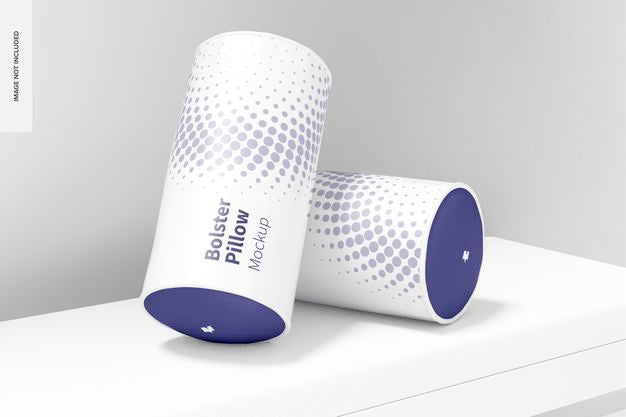 Bolster Pillows Mockup, Perspective Psd