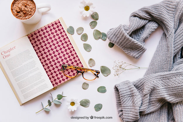 Book And Leaves Mockup Psd