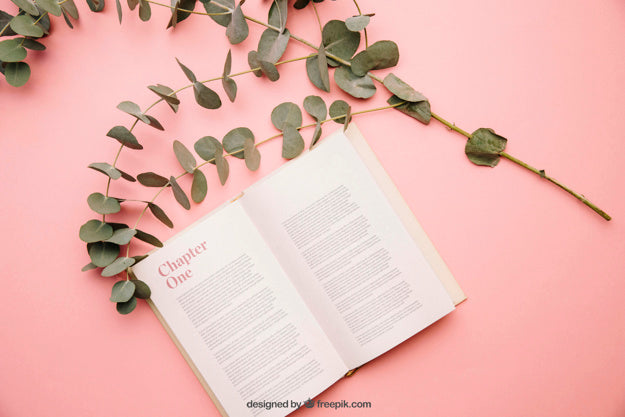 Book And Leaves Mockup Psd