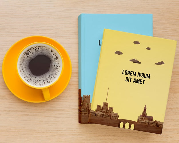 Book Cover Composition On Wooden Background Psd