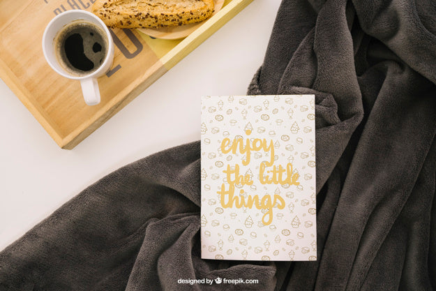 Book Cover Composition With Coffee Psd