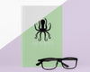 Book Cover Mock-Up Arrangement With Glasses Psd